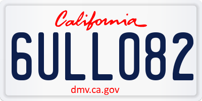 CA license plate 6ULL082