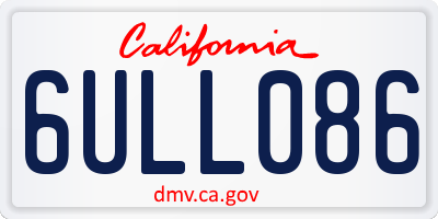 CA license plate 6ULL086