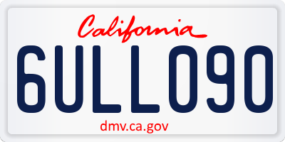 CA license plate 6ULL090