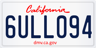 CA license plate 6ULL094