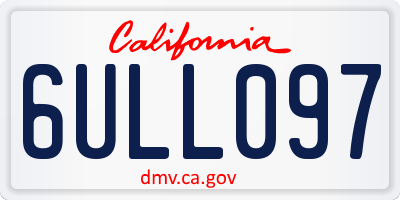 CA license plate 6ULL097
