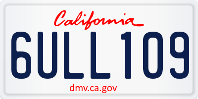 CA license plate 6ULL109