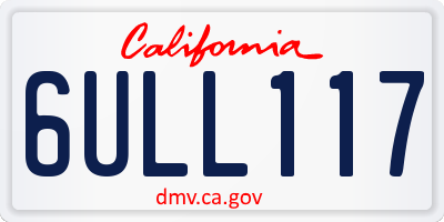 CA license plate 6ULL117
