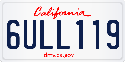CA license plate 6ULL119