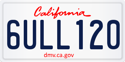 CA license plate 6ULL120