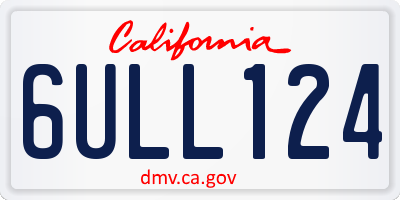 CA license plate 6ULL124