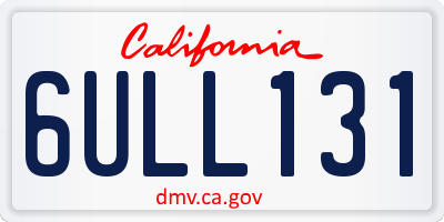 CA license plate 6ULL131