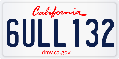 CA license plate 6ULL132