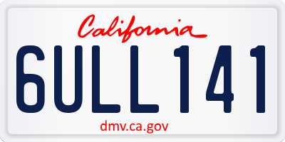 CA license plate 6ULL141