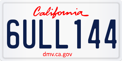 CA license plate 6ULL144