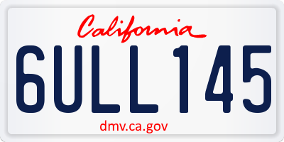 CA license plate 6ULL145