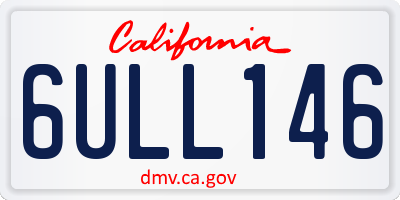 CA license plate 6ULL146