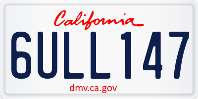 CA license plate 6ULL147