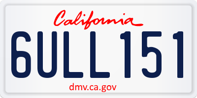 CA license plate 6ULL151