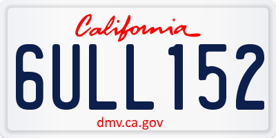 CA license plate 6ULL152