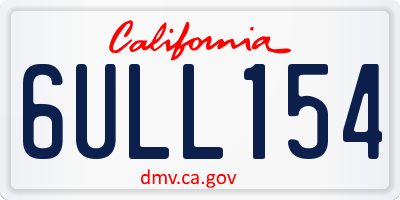 CA license plate 6ULL154