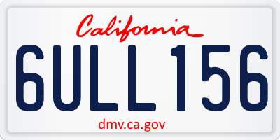 CA license plate 6ULL156
