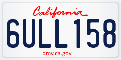 CA license plate 6ULL158