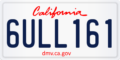 CA license plate 6ULL161