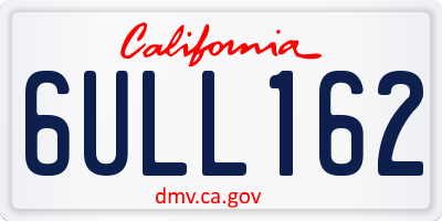 CA license plate 6ULL162