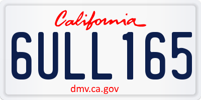 CA license plate 6ULL165