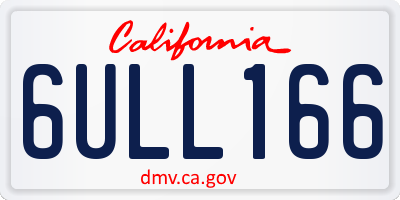 CA license plate 6ULL166