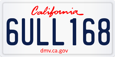 CA license plate 6ULL168
