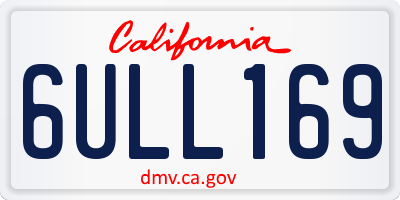 CA license plate 6ULL169
