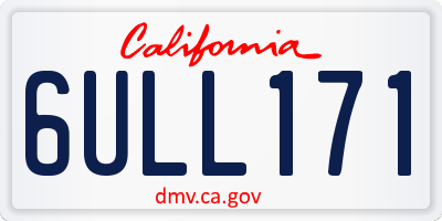 CA license plate 6ULL171