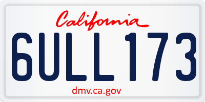 CA license plate 6ULL173