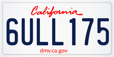CA license plate 6ULL175