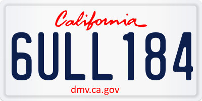 CA license plate 6ULL184