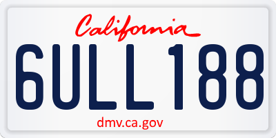 CA license plate 6ULL188