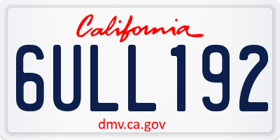 CA license plate 6ULL192