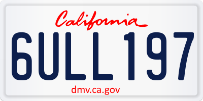 CA license plate 6ULL197