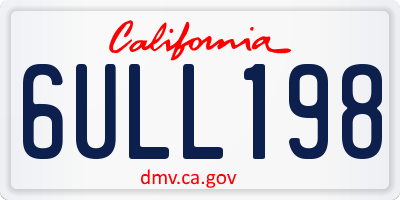 CA license plate 6ULL198