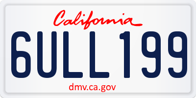 CA license plate 6ULL199