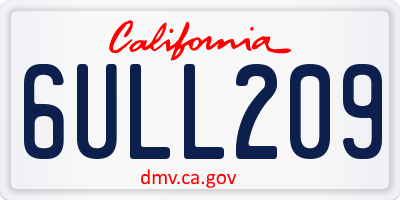 CA license plate 6ULL209