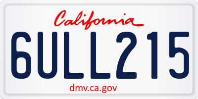 CA license plate 6ULL215