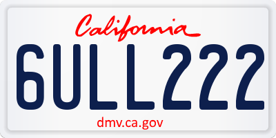 CA license plate 6ULL222