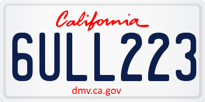 CA license plate 6ULL223