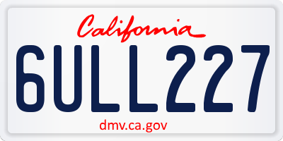 CA license plate 6ULL227