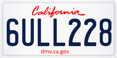 CA license plate 6ULL228