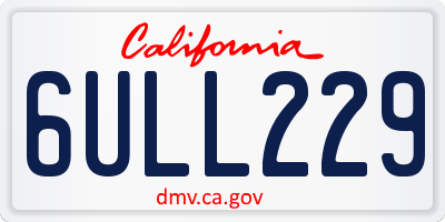 CA license plate 6ULL229