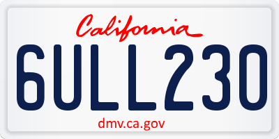 CA license plate 6ULL230