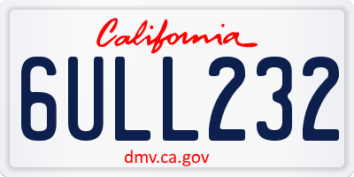 CA license plate 6ULL232
