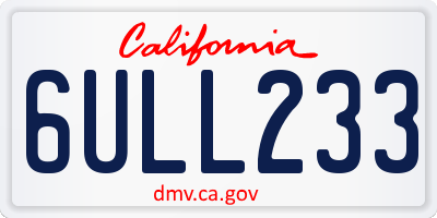 CA license plate 6ULL233