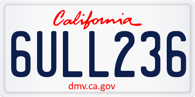 CA license plate 6ULL236