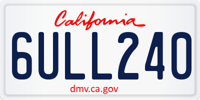 CA license plate 6ULL240