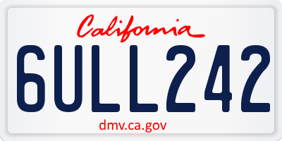 CA license plate 6ULL242